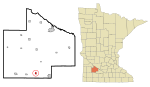 Redwood County Minnesota Incorporated and Unincorporated areas Lamberton Highlighted